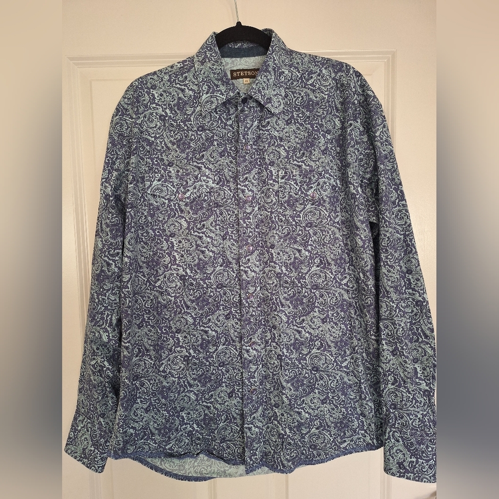 Stetson Men's Paisley Cotton‎ Shirt  Size M